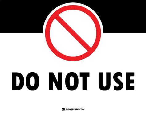 Do Not Use Sign [FREE Printable PDF]