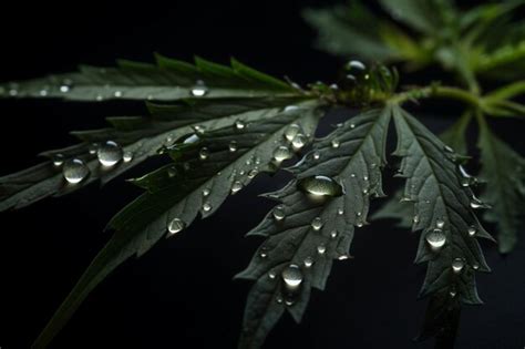 Un Primer Plano De Una Planta Con Gotas De Agua Sobre Ella Ia