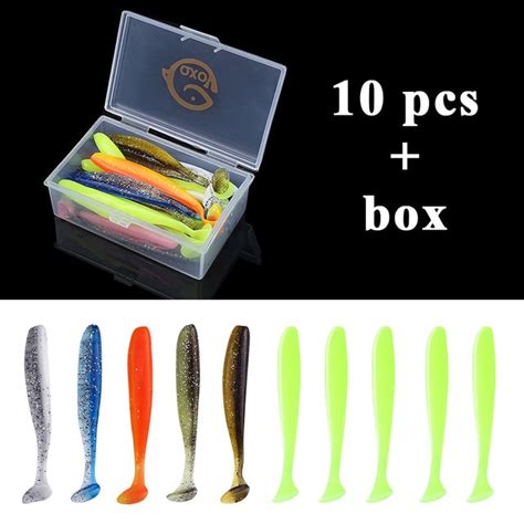 QXO Fishing Soft Lure Worm With Box Silicone Bait Swimbait Streamer Sea