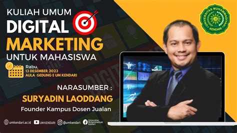 Kuliah Umum Digital Marketing Untuk Mahasiswa YouTube