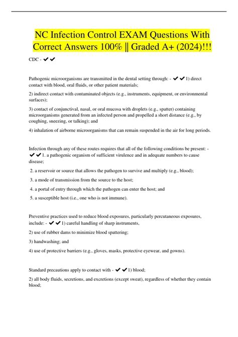 Infection Control Questions And Answers Pdf 5