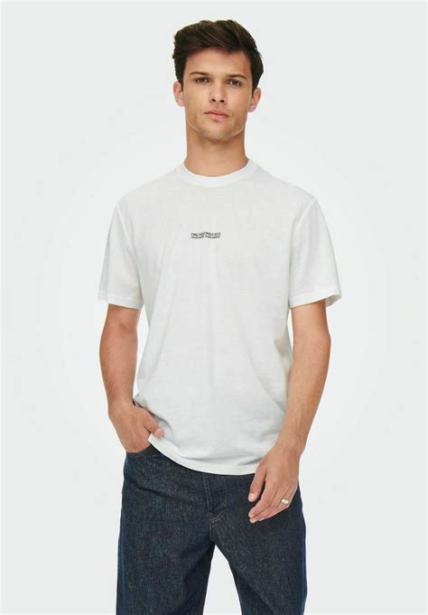 Only And Sons Onsmusk Life Reg Logo T Shirt Med Print White Vit