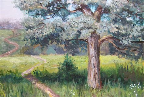 Oak Tree Painting Original Art National Park Landscape Artwork Etsy