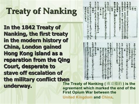 Treaty of Nanking The Treaty