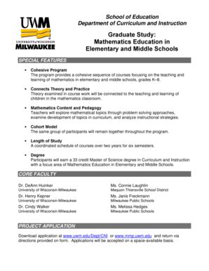 Fillable Online Uwm Program Schedule Uw Milwaukee Uwm Fax