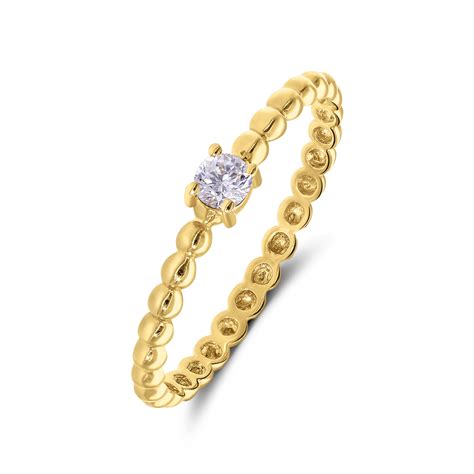 Karaat Geelgouden Ring Met Witte Zirkonia Lucardi Be