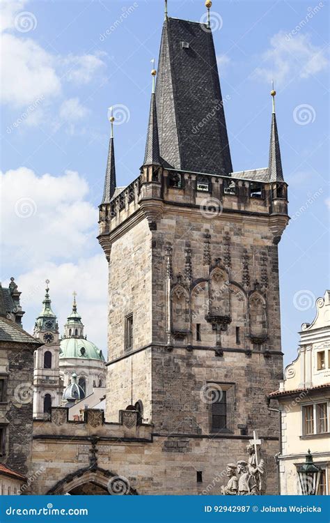 Old Town Bridge Tower Charles Bridge Prague Czech Republic Stock