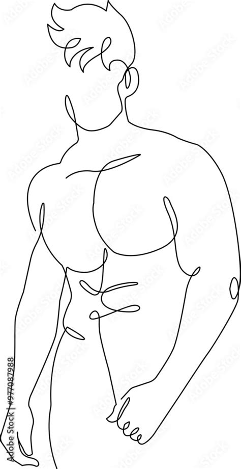 Continuous One Line Drawing Of Naked Male Figure Man Body Nude Drawing Nude One Line Abstract