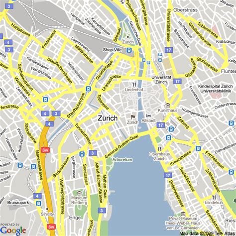 Zurich Map and Zurich Satellite Image