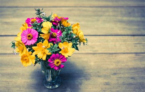 Wallpaper Flowers Bright Bouquet Colorful Wood Flowers Images For