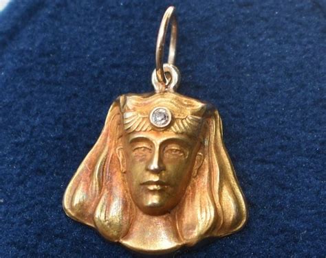 Antique Egyptian Revival 14k 585 10k Yellow Gold Diamond Pharaoh