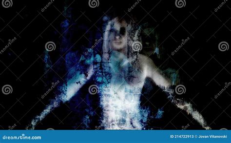 Horror Zombie with Effects stock image. Image of rendering - 214722913