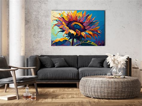 Sunflower Painting Canvas Wall Art Print Colorful and Vibrant - Etsy