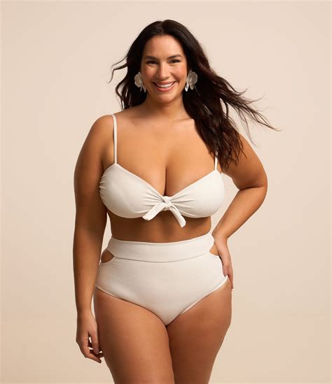 Biqu Ni Calcinha Hot Pants Vazado Curve Plus Size Off White