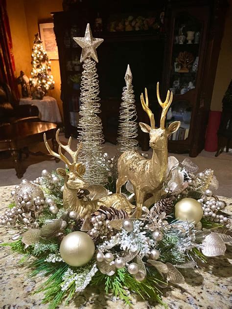 My Gold Reindeer Centerpiece Christmas Deer Decorations Christmas