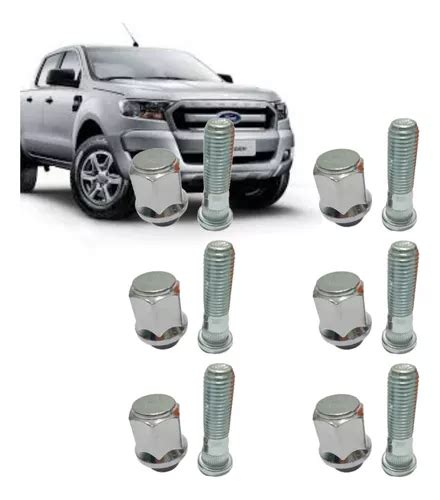 Kit 6 Prisioneiro Porca Roda Ford Ranger 3 2 2022 2023