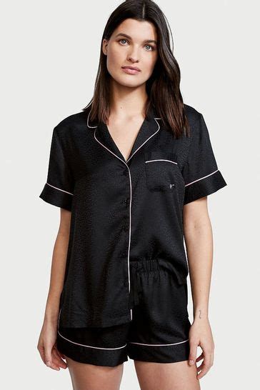 Buy Victorias Secret Black Satin Short Pyjamas From Next Ireland