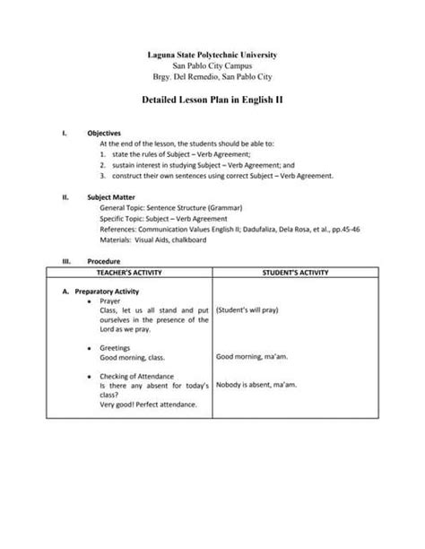 Detailed Lesson Plan In English 2 Verbs Artofit