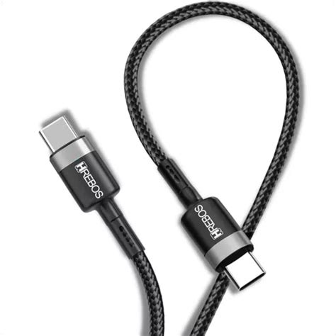 Cable Hrebos Tipo C Usb C Negro Con Entrada USB Tipo C Salida USB Tipo