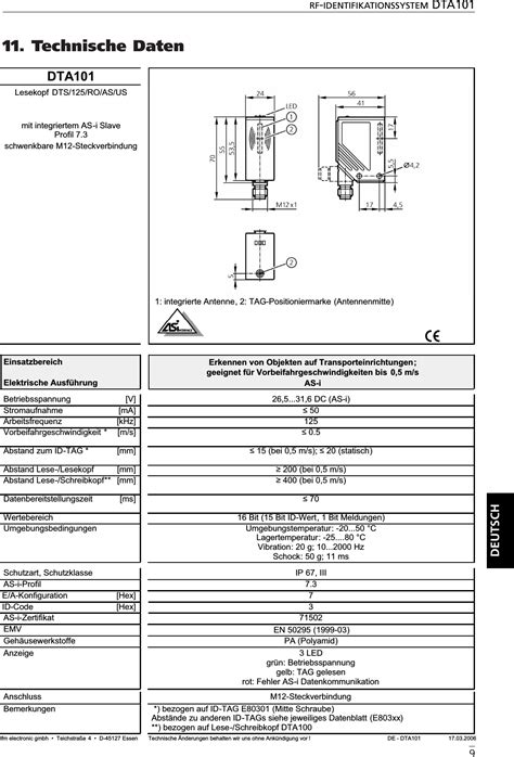 Ifm Electronic Dts Aa Rfid Reader User Manual Dta