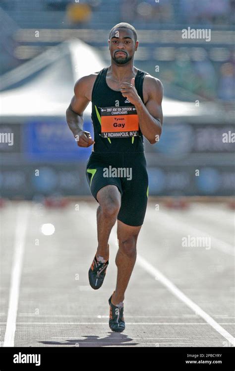 Tyson Gay Runs To A Time Of Seconds To Win A Semi Final Heat In The Men S Meter Dash At