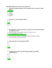 Biochemistry Practice Questions With Answers Course Hero