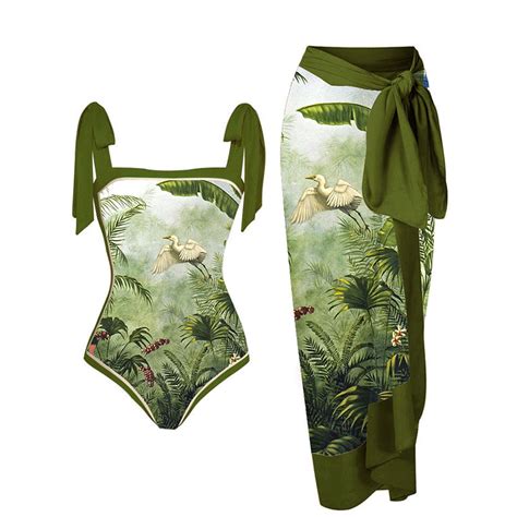 Fanxing Women One Piece Swimsuit With Matching Cover Ups Summer Bikini