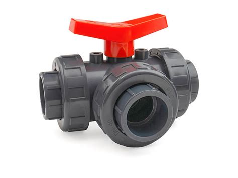 63mm PVC 3 Way Ball Valve T Port Pressure Pipe Systems