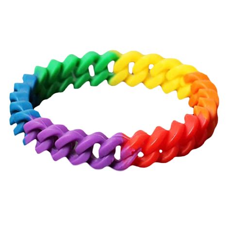 TRINGKY Rainbow Stripe Pride Bracelet For Gay Lesbian Adjustable Braided Rubber String Walmart