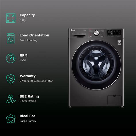 Buy Lg 9 5 Kg 5 Star Fully Automatic Front Load Washer Dryer Fhd0905stb Ablqeil In Built Heater