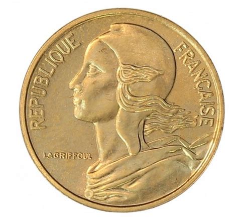 Monnaie France 5 centimes Marianne Vème République Bronze aluminium