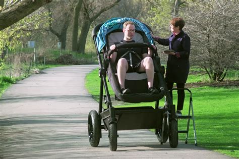 adult-sized strollers let parents test out their baby's ride