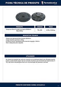 Tampa Ferro Fundido Abalarga Diam 300Mm Carga Max 300Kg Tel 506