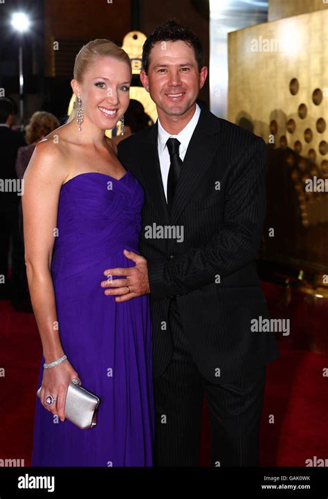 Australian Captain Ricky Ponting and Rianna Ponting arrive on the red carpet at the Crown Casino ...