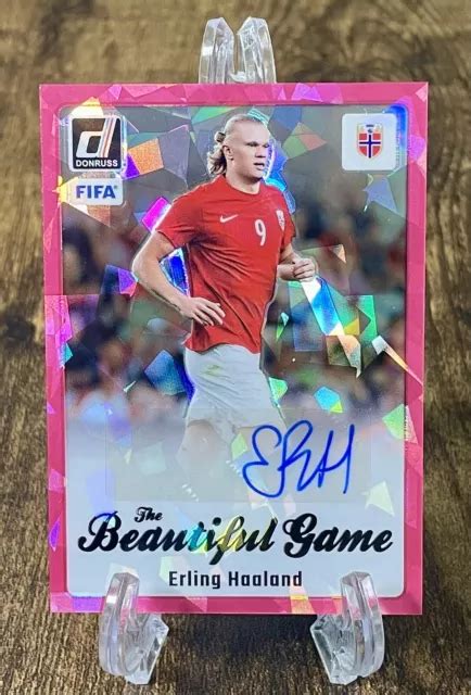 2023 24 DONRUSS SOCCER ERLING HAALAND Beau Jeu Auto Rose Diamant Prizm