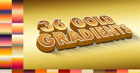 36 Gold Gradients Photoshop, Add-ons - Envato Elements