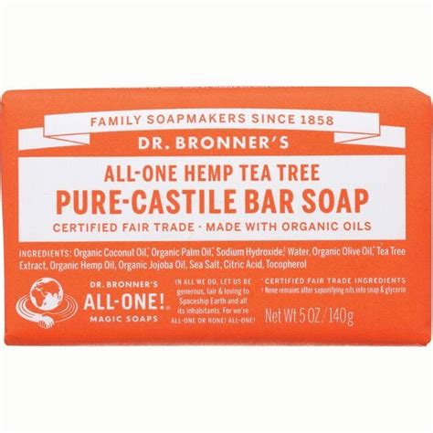 Dr Bronner S All One Hemp Tea Tree Pure Castile Bar Soap 5 Oz Bar S