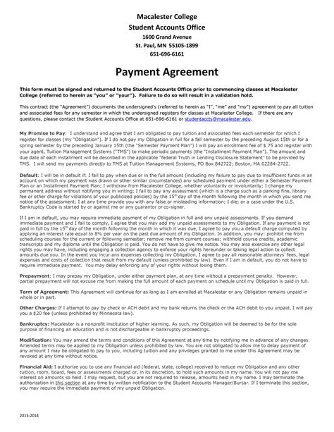 Payment Agreement 40 Templates Contracts ᐅ TemplateLab