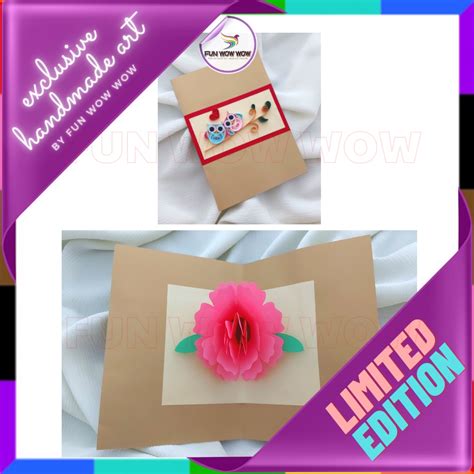 Jual Kartu Ucapan Ulang Tahun Popup Quilling Card Handmade Kerajinan