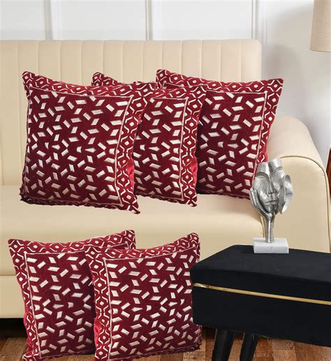 Buy Decomizer Jacquard Geomteric Cushion Covers Inch X Inch Set