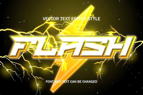 Premium Vector Flash Thunder Clap Bolt Lightning Typography Editable