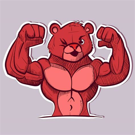 Digital art of a muscular animal flexing and showing his muscles ...