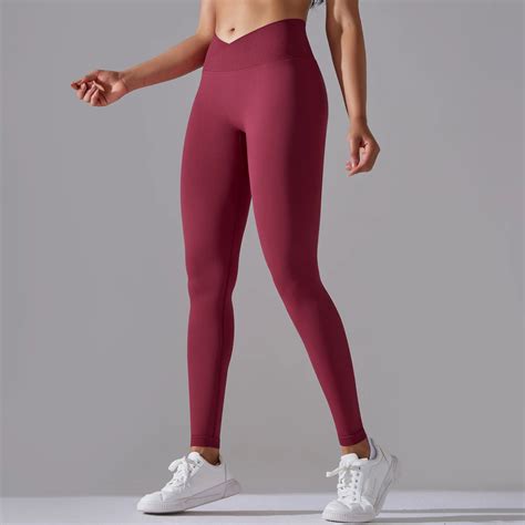 Cal A De Ioga Sem Costura Para Mulheres Cintura Cruzada Leggings