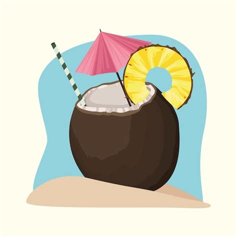 C Ctel De Coco Fresco Vector Gratis