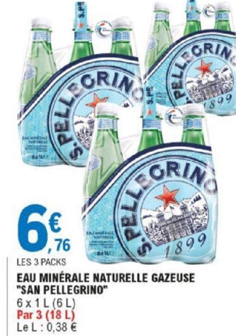 Promo Eau Min Rale Naturelle Gazeuse San Pellegrino Chez E Leclerc