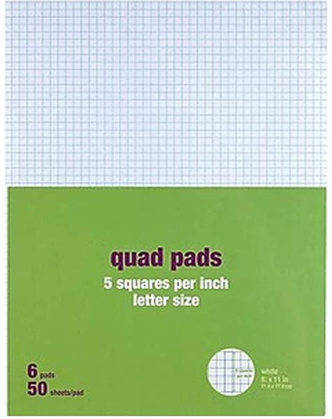 MyOfficeInnovations Graph Pads 8.5′ x 11′ Graph White 50 Sheets/Pad 412585