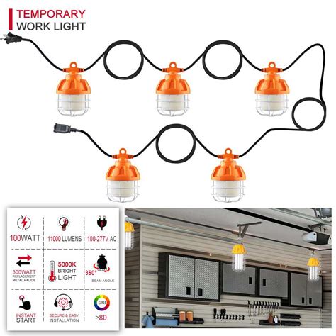 LED Temporary Light String 100W 5000K 11 000Lm With 100 277VAC For