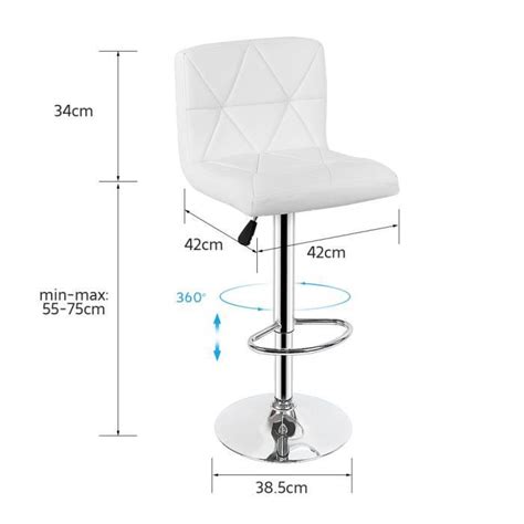 Jeobestlot De Tabourets De Bar Blancs Relevables Avec Repose Pieds