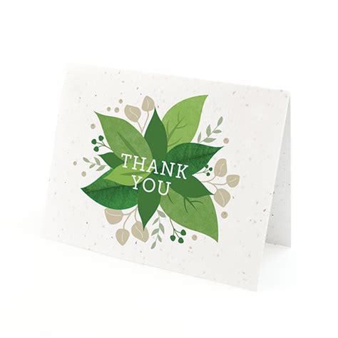 Lush Greenery Plantable Thank You Card Botanical PaperWorks