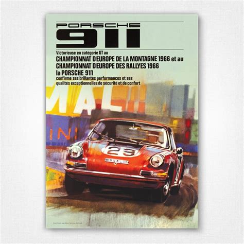 Porsche Poster Championnat D Europe Erich Strenger